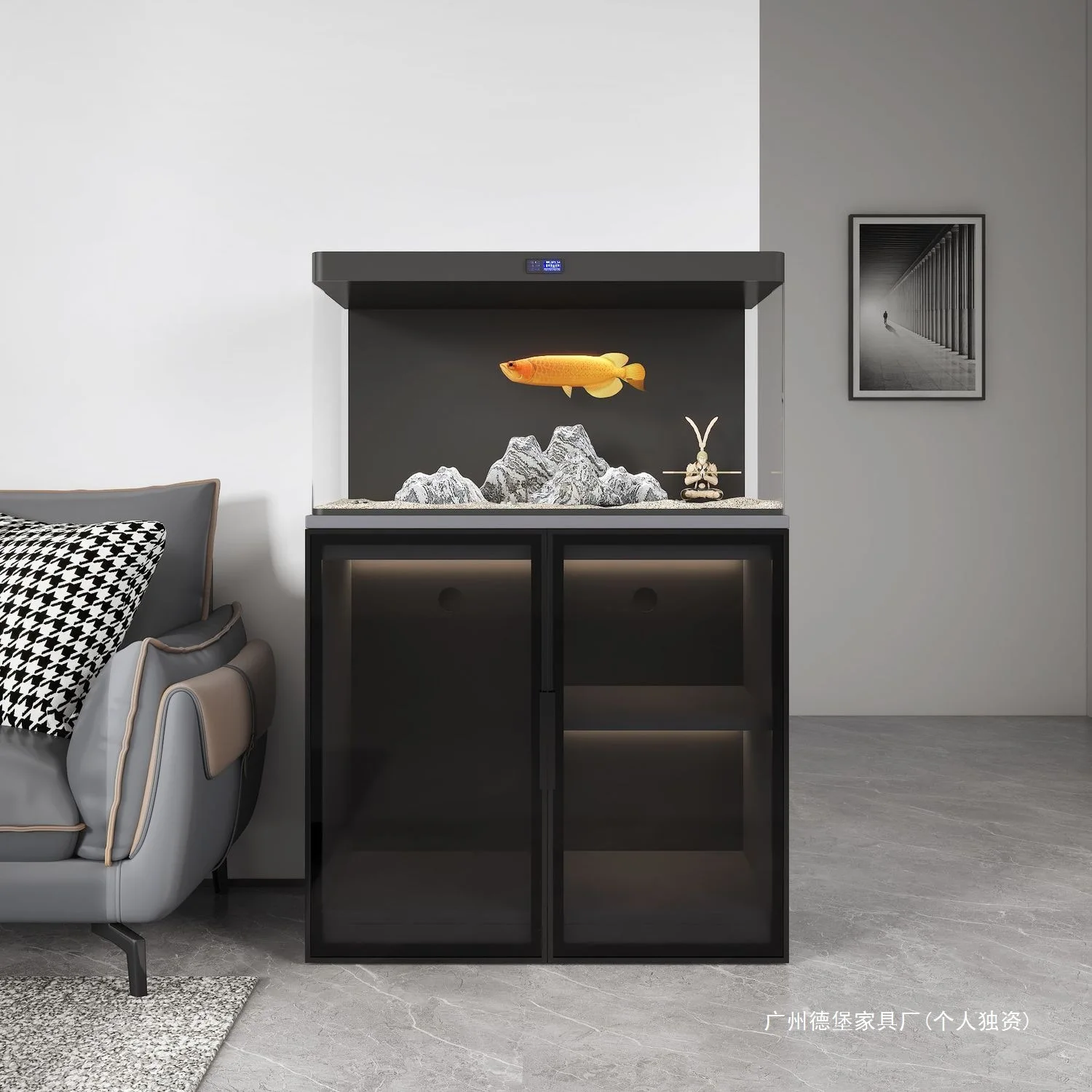 New household light luxury living room storage cabinet, floor cabinet, small and medium-sized fish tank rack