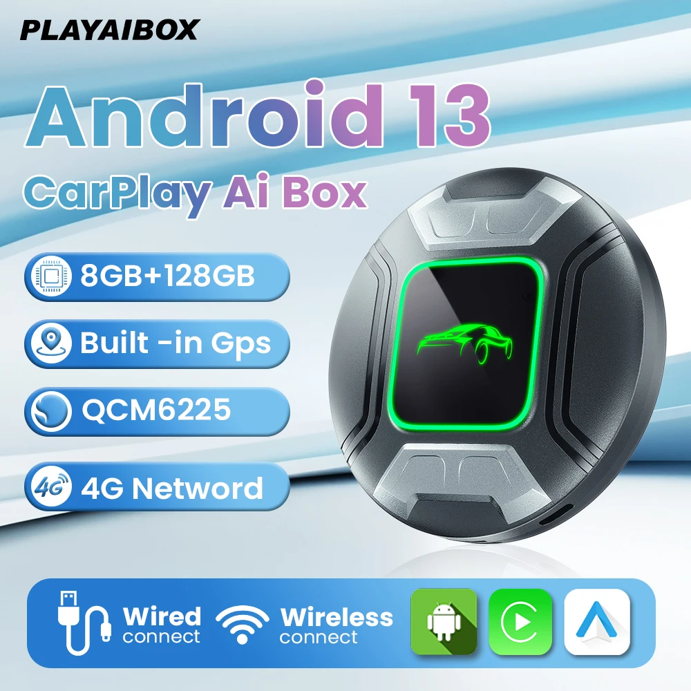 

Android 13 Android Auto Wireless Carplay Ai Box QM6225 8GB+128GB For Youtube Netflix For Audi Benz Volvo VW Toyota Seat Jeep MG