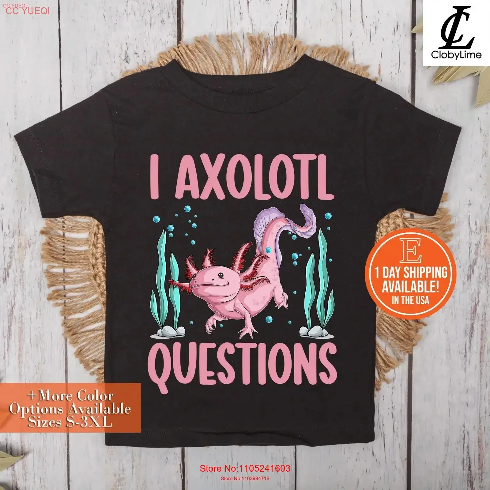 I Axolotl Questions Kids T Shirt Lover Cute Toddler Youth vintage Washed Comfortable Stretched graphic Breathable Casual homme