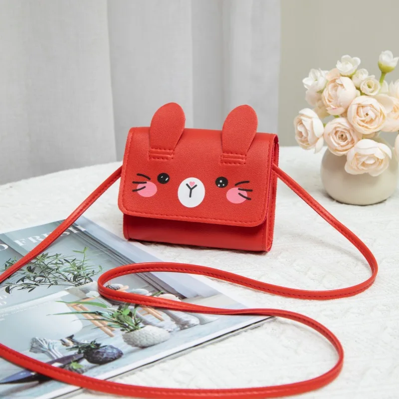 Acessórios Infantis, Pequena Bolsa de Ombro, Bolsa Transversal Fofa de Coelho para Meninas, Mini Bolsa de Moeda para Meninos