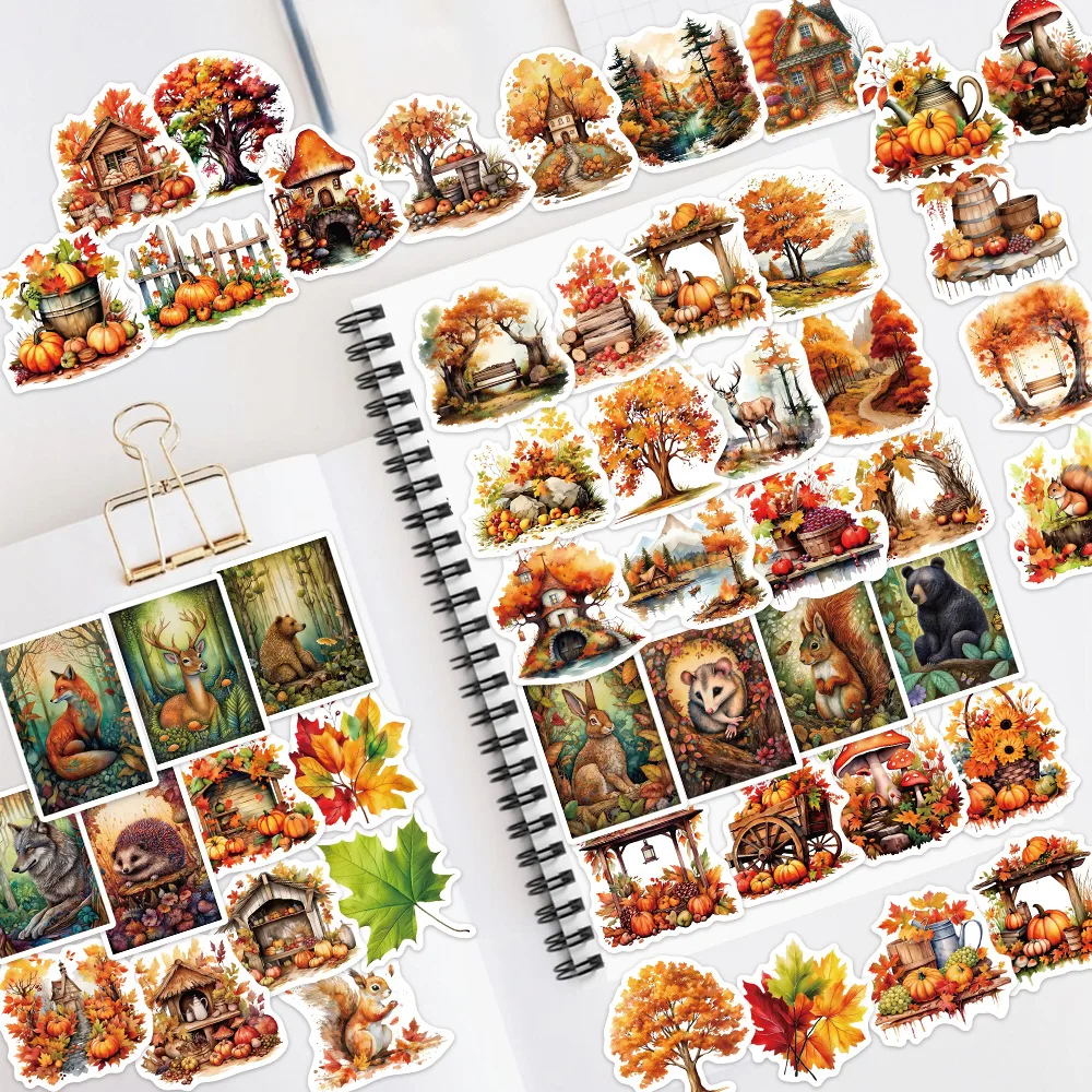 10/30/50PCS Forest Cute Squirrel Sticker Waterproof PVC Decorative Phone Cases Laptop Cup Stationery Box Scrapbook Luggage Decal