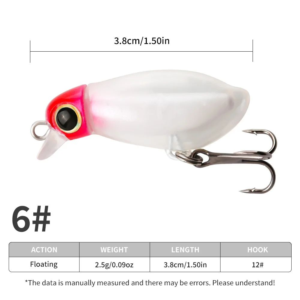 

Floating Minnow Lure 2.5g 38mm Hard Body Crankbait Trout Fishing Lures Micro Bait for River Smallmouth Bass Topwater