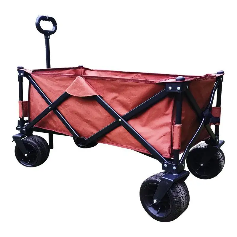 

Outdoor walk camping beach wagon cart foldable beach trolley wagon with 4 wheels