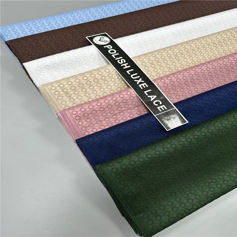 

5 Yards Nigerian Cotton Polish Satin Embroidery Fabric High Quality Swiss Voile Lace Material For Men Dubai Style 10L19701