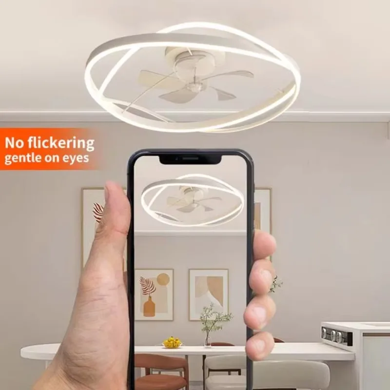 Ceiling fan with light, suitable for bedroom, restaurant and hotel decoration, including remote control
