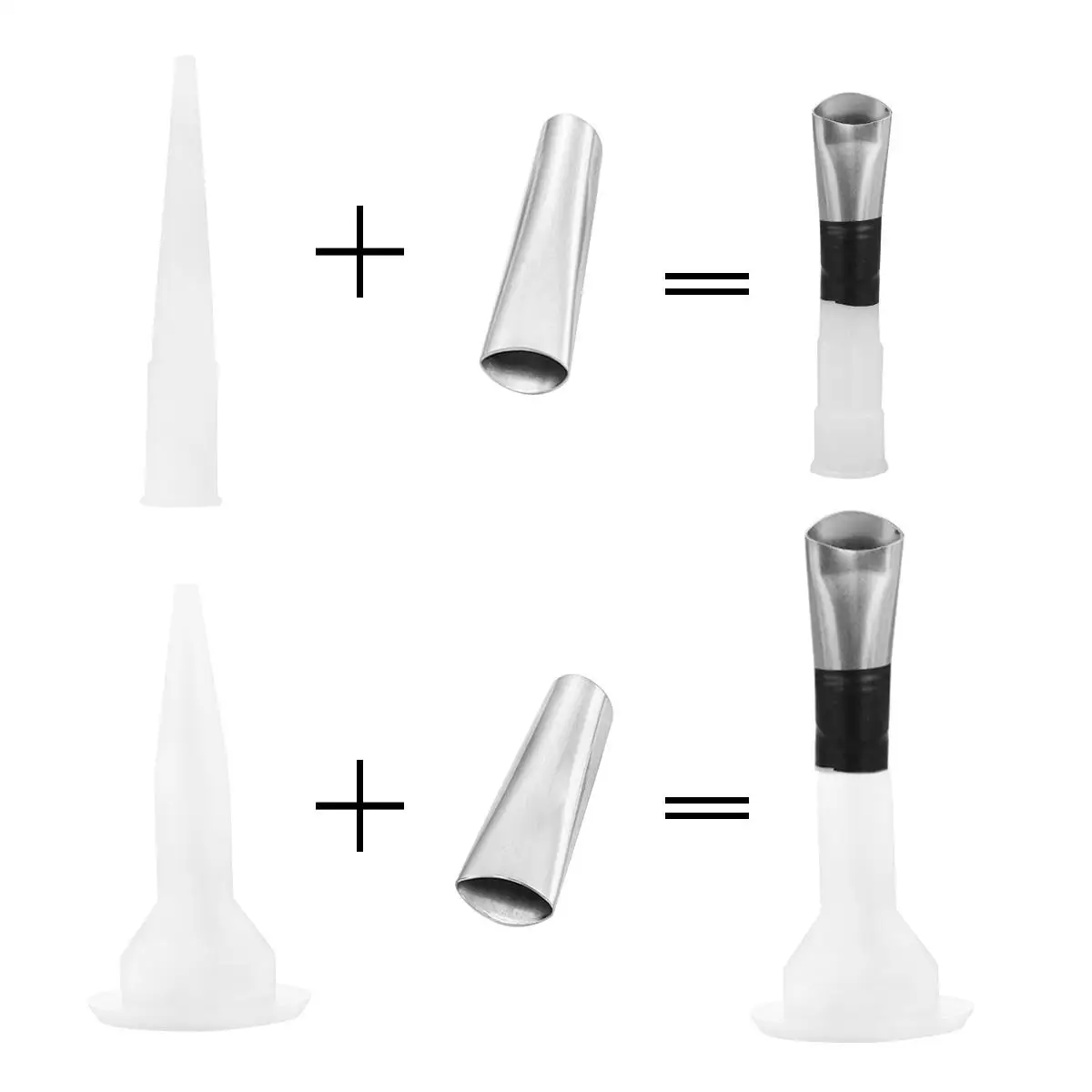 

Stainless Steel Kit Reusable Tool 45° Muzzle Caulk Stainless Steel Caulking Nozzle Kitchen Caulking Nozzle Kit Bathroom Sink