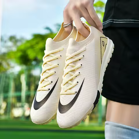 New Men Soccer Shoes Training Sport Cleats Non Slip Football Boots Boys Adult Outdoor Long Spikes Breathable Match Comfortable