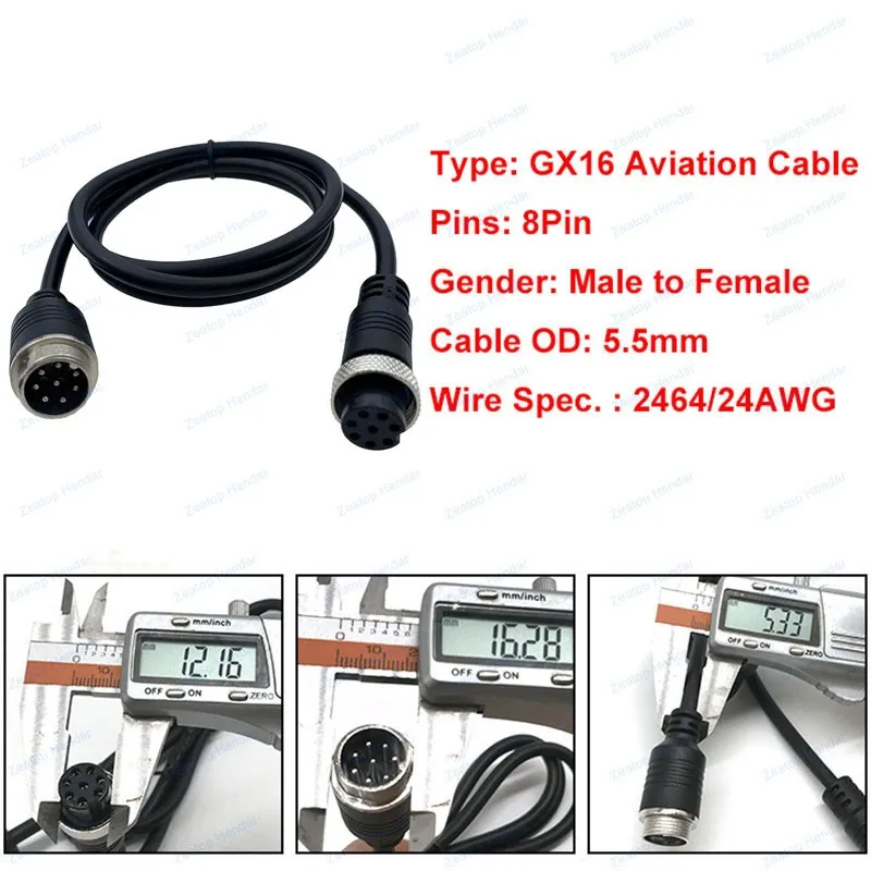 1 個 GX16 2 3 4 5 6 7 8 10 ピンオスメス延長ケーブル GX-16 航空