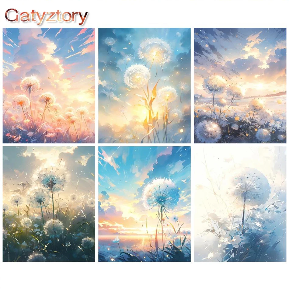 

GATYZTORY Coloring By Numbers Painting Set Oil Paints 40x50cm Drawing By Numbers Flower Scenery Wall Picture Diy Crafts Home Dec