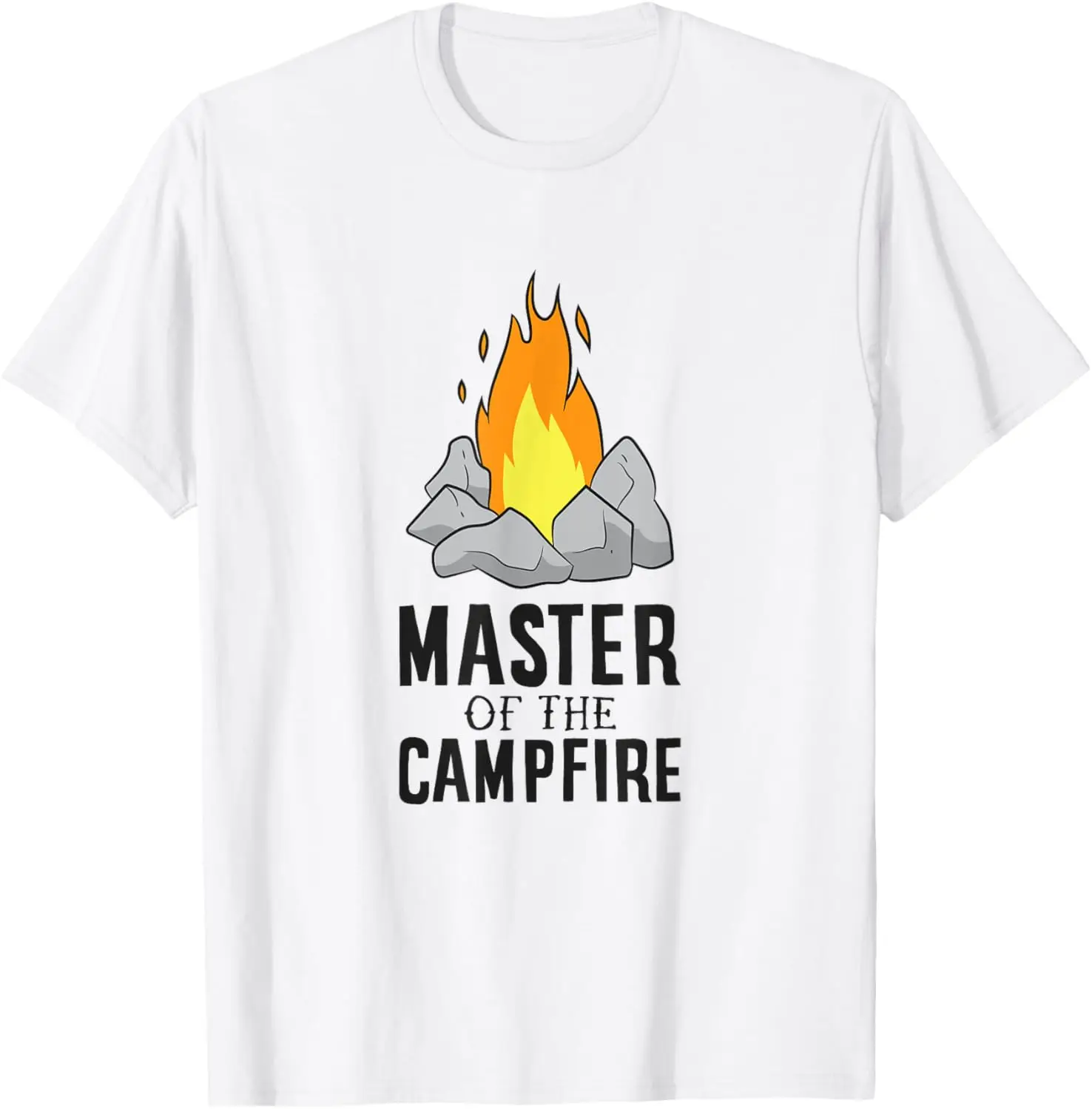 Camper Master Of The Campfire Outdoor Camping T-Shirt 100% Cotton Trendy Y2K Short-Sleeve Tee-Soft, Quick-Drying,