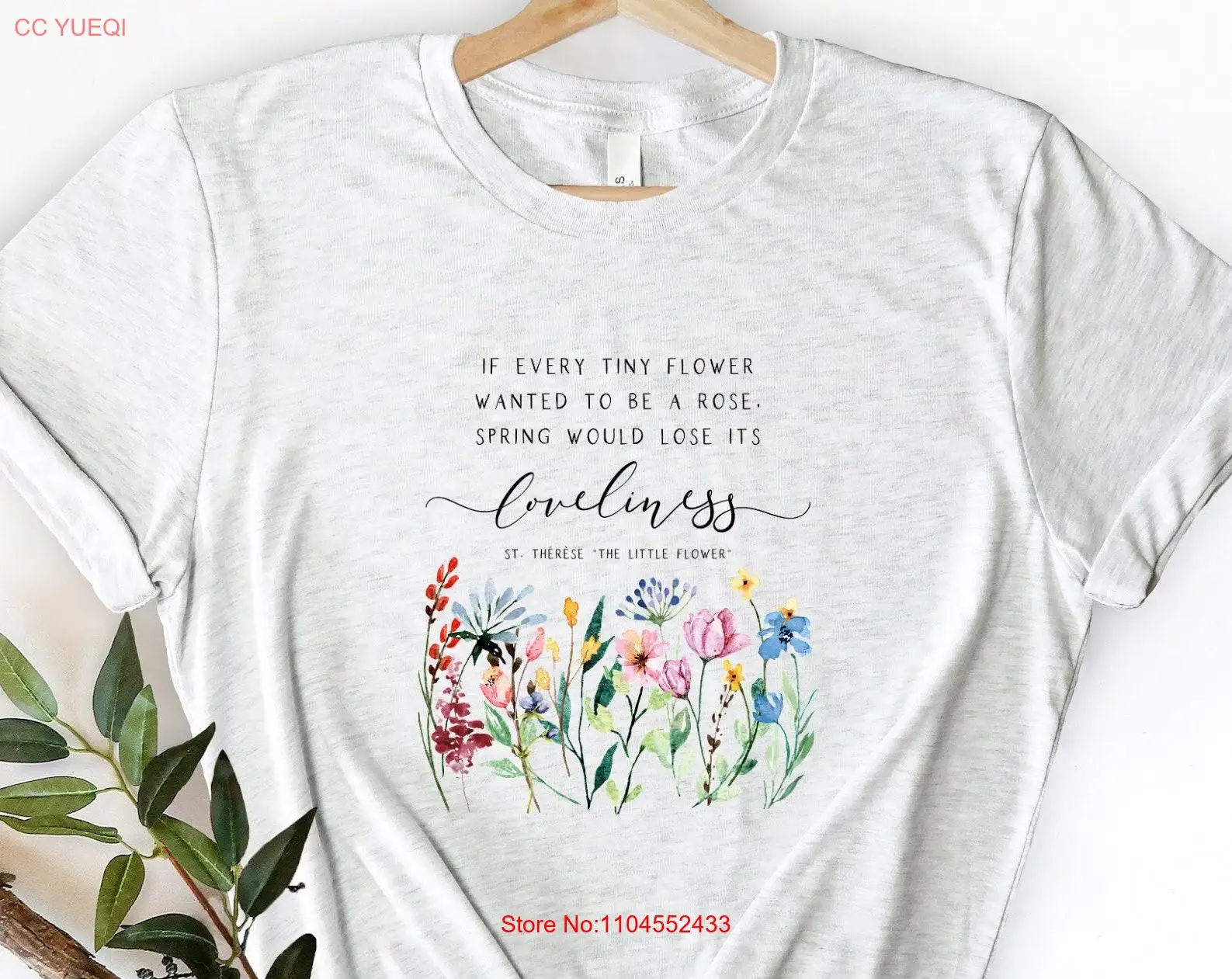 St Therese of Lisieux The Little Flower T Shirt Evert tiny saint quote  Catholic shirts for girls and women