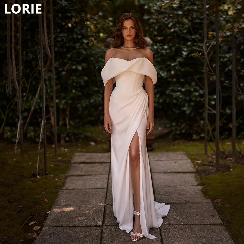 LORIE Off Shoulder Mermaid vestidos de novia Wedding Dress Back Bow Elegant Bridal Gowns Princess Wedding Gown Customized2025