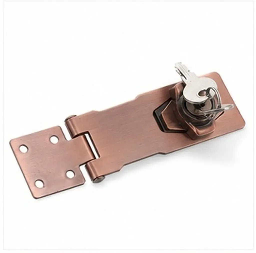 1Set Sleek Glossy Finish Hasp Latch Lock Clasp Heavy Duty Padlock Latch for Cabinet Doors Drawers Barn Shed Fence Pool Gate