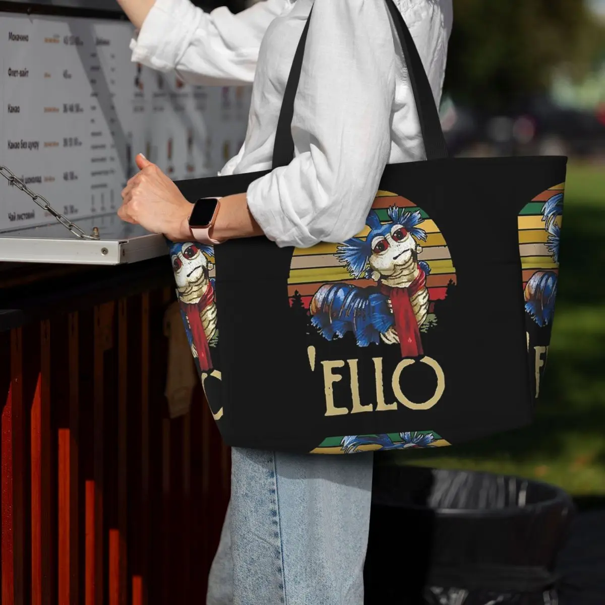 

Labyrinth The Worm Ello Cult Labyrinth Retro Beach Tote Bag Sport Gym Yoga Duffle Large Tote Bag Women Travel Bag Fitness bag