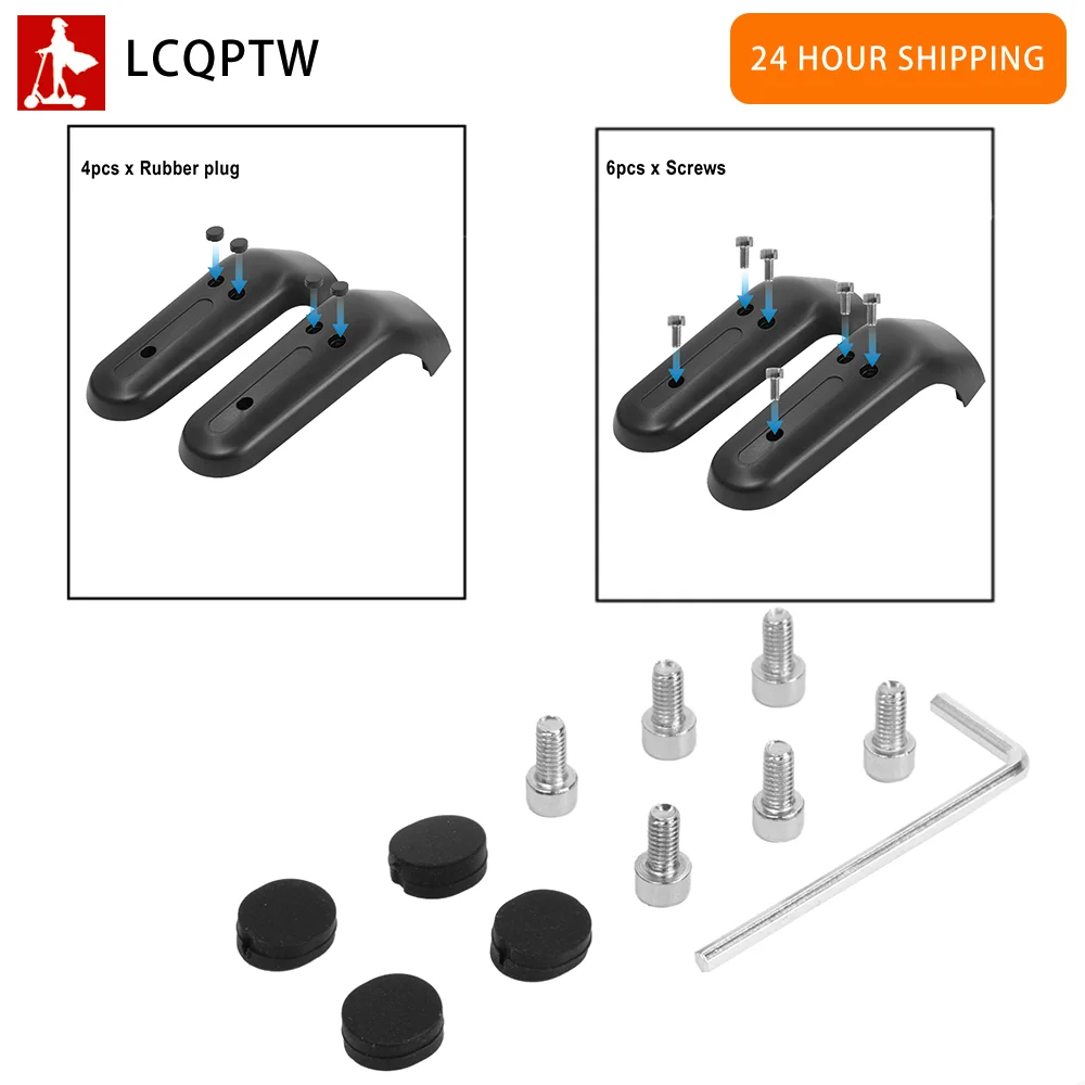 6pcs Front Fork Cover Screws and 4pcs Rubber Plugs for Ninebot Max G30 G30D Electric Scooter Front Forks Protection Shell Parts