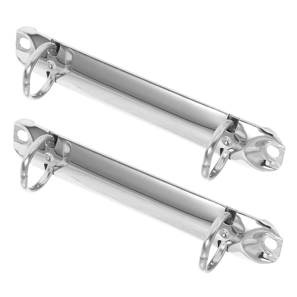 

2 Pcs Binder Clasp Ring 2-ring File Clip Loose-leaf Book Silver Folder Clamp Office