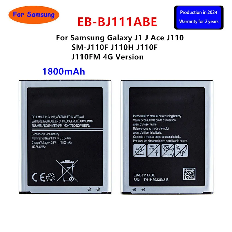 

Brand New EB-BJ111ABE 1800mAh Battery For Samsung Galaxy J1 J Ace J110 SM-J110F J110H J110F J110FM 4G Version