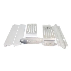 5pcs Stainless Steel Front and Rear Chassis Armor Skid Plate Protector for 1/5 Traxxas X-MAXX XMAXX RC Truck Car Upgrade Parts