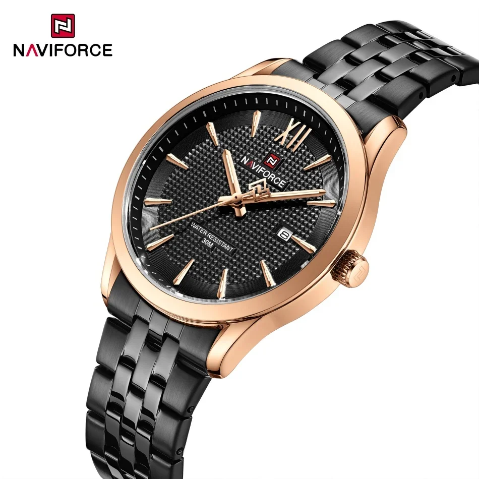 

NAVIFORCE лучший бренд, мужские роскошные спортивные часы, лучший бренд, 30 м, водонепроницаемый ремешок из нержавеющей стали, календарь даты, функция для активных мужчин