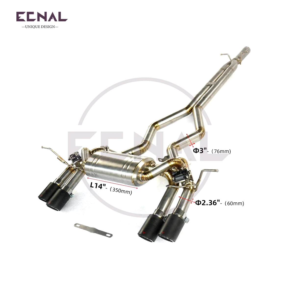 Ecnal Exhaust Catback for Land Rover Defender L6 3.0T High Quality Titanium Alloy Sport Exhaust Pipe with Valve Muffler