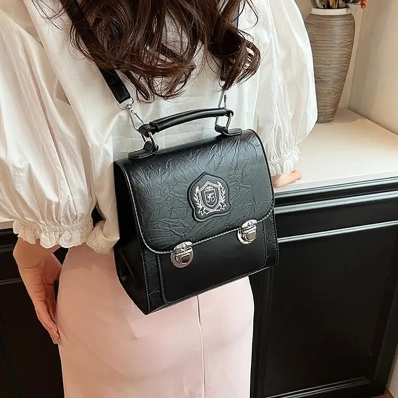 

Women Shoulder Bag Korean Backpack PU Leather Crossbody Bag Simple Handbag