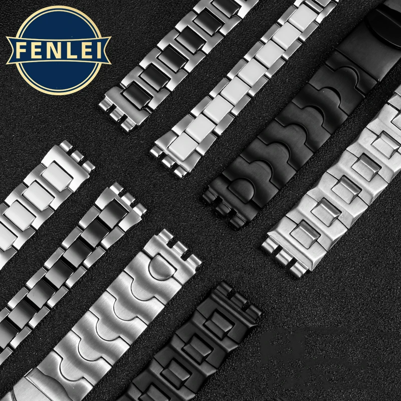 17mm 19mm 21mm Stainless Steel Watchband For Swatch YGS749G YCS Yas YGS IRONY Men Women Ceramic Metal Strap Watch Chain Bracelet