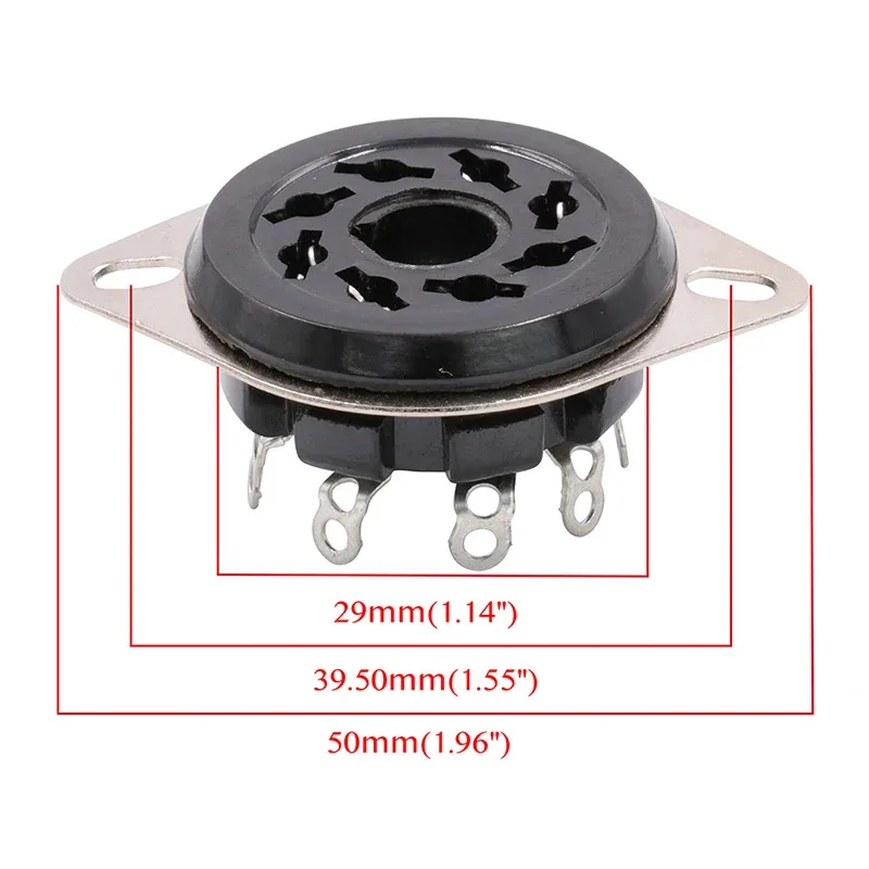 

1 шт. 8-контактный восьмиштырьковый бакелитовый ламповый цоколь S8WPF для ламп CV181, 5881, 6SN7, KT88, EL34, 6550, 6SL7, KT66, 6CA7, 5AR4 для вакуумно-ламповых усилителей