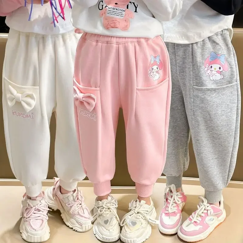 

Girly Heart Kawaii Sanrio My Melody Ins Spring Autumn Fashion Casual Pants Cute Children Sweatpants Clothing Gifts for Kids