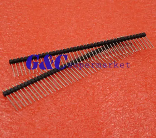 10 Uds 1*40 40 pines 2,54mm 20mm de largo Pin de cabecera macho cabezal de Pin rompible