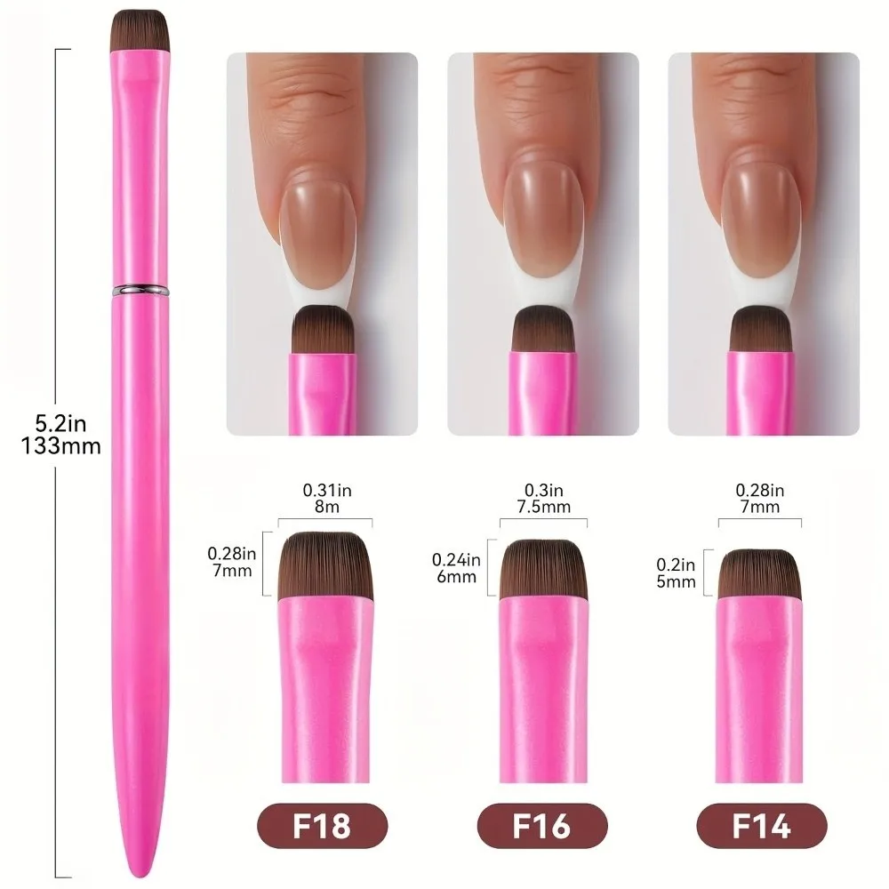 New 3 in 1 Nail Art Brush Cleaning Handle Gel Nail Brush Multi-Function Drawing Nail Brush Press on Nail