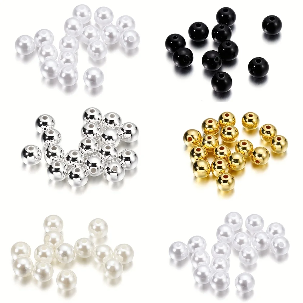 50-400 Stück ABS-Kunstperlen, zweifarbig, Mischperlen, 3–12 mm, lose Perlen für DIY-Halsketten, Armbänder, Schmuckherstellung, Zubehör
