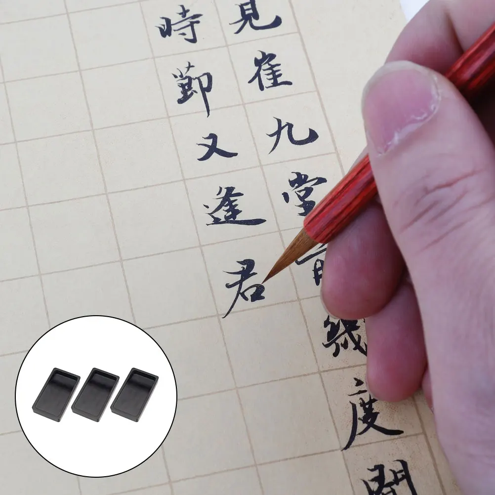 

3Pcs Chinese Inkstone Compact and Portable Two-Sided Inkslab Ideal for Writing Painting Use High-Quality Material Long-Lasting