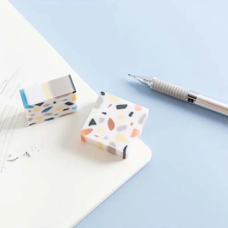 Fresh Rain Flower Stone Pattern Eraser Creative Color Mixing No Debris No Marks Student Drawing Test Eraser
