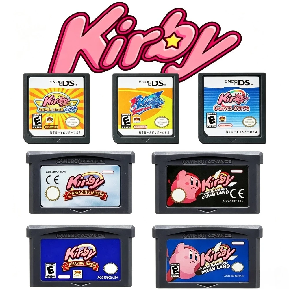 Kirby Series NDS GBA Game Cartridge Multiple Versions Retro Game Cards For DS Game Boy Advance Handheld Console Collect