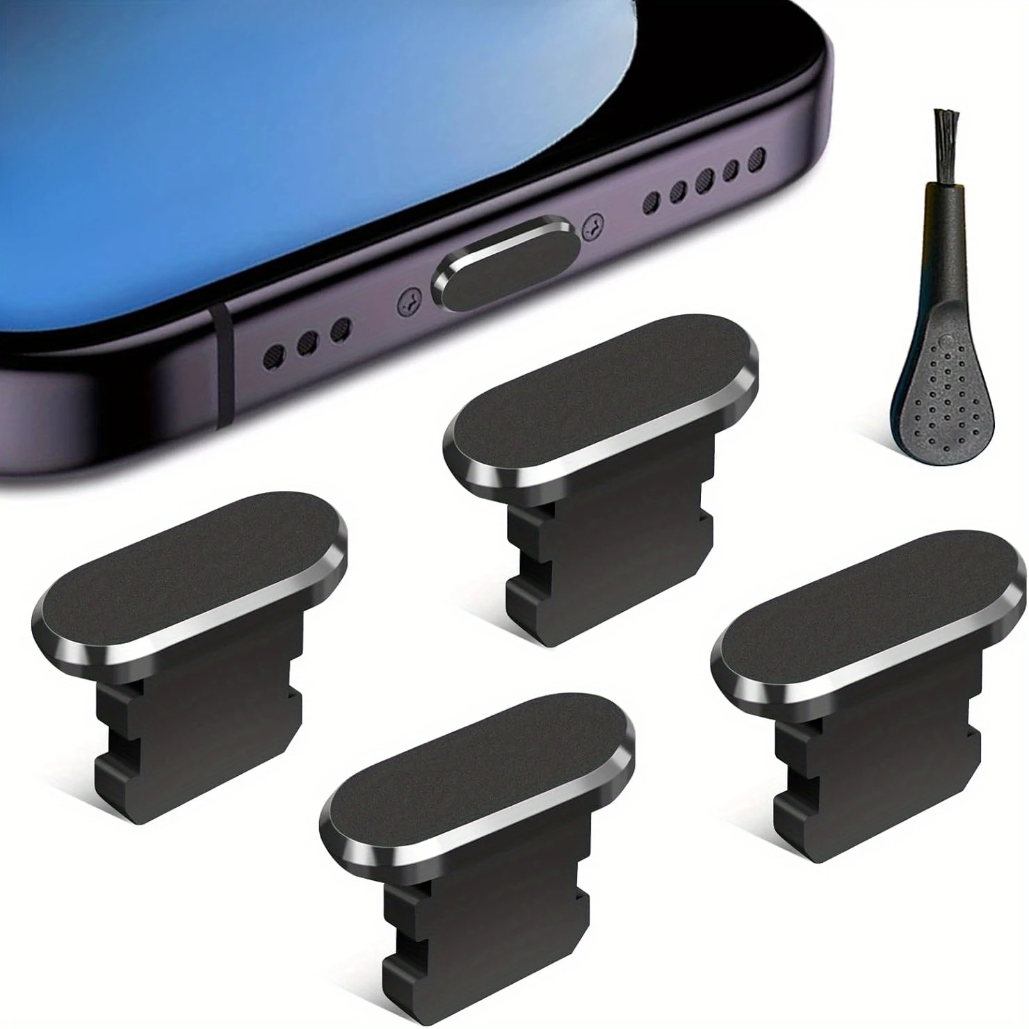 5pcs Lightning Port Dust Covers- Anti Dust Plug Set for iPhone 14/13/12/11 Series, AirPods, iPads for All Devices Lightning Port