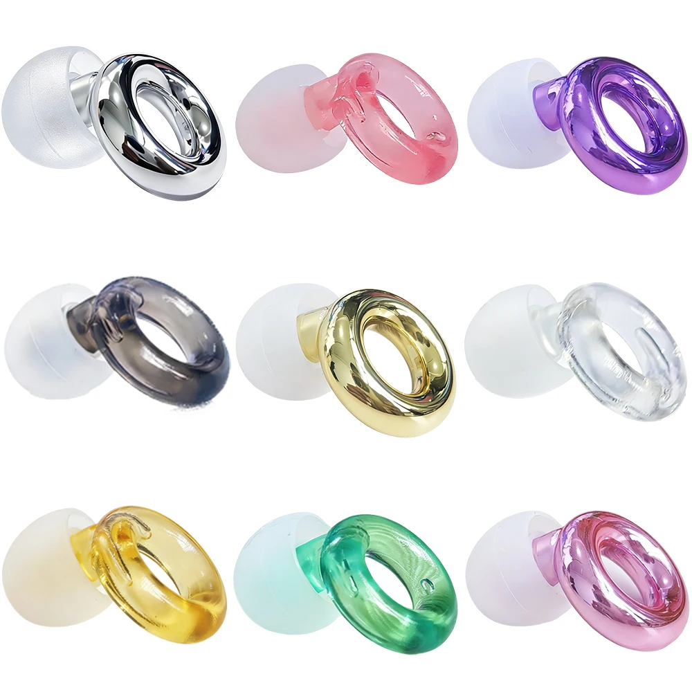 Silicone Noise-Cancelling Earplugs, Swimming Earplugs, New Electroplating Process, Comes with 3 Different Size Replacement Earplug Caps, Washable Sleep Noise-Cancelling Earplugs, Comfortable and Painless, Reusable