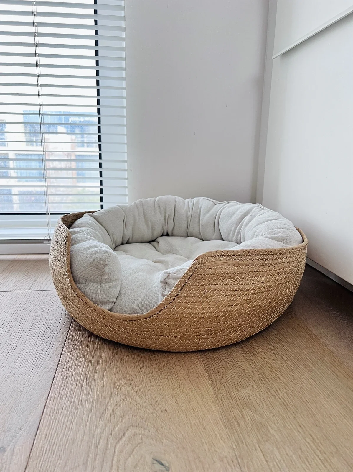 

Чистый плетеный ротанг ручной работы, японский стиль закки, обернутое кошачье гнездо, универсальное круглый год.