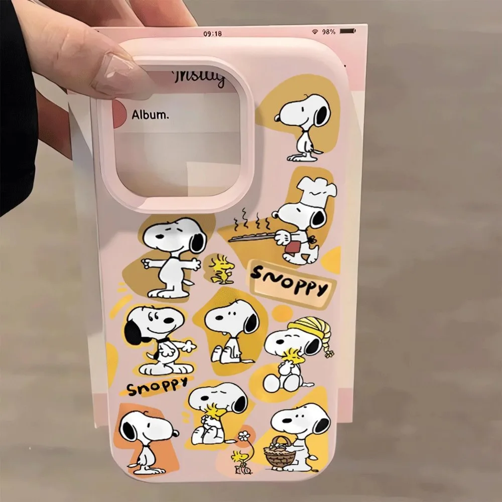 Cute Cartoon Animation Creative Soft Shell Snoopy Mobile Phone Case for IPhone 17 16 15 14 ProMax Plus Anti-fall Back Cover Gift view 2