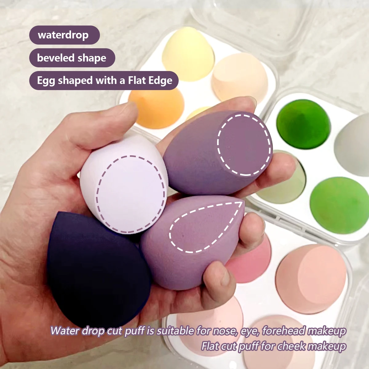 IMAGIC 4pcs/Set Makeup Sponge With Storage Box Soft Professional Puff Dry&Wet Use Foundation Powder Beauty Tool Women Sponge Egg