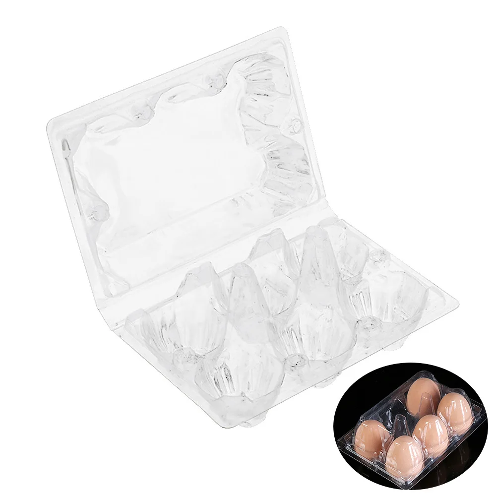 

5Pcs Clear Plastic Egg Box 6 Section Storage Container for Refrigerator Travel Egg Carrier Organizer Holder Case