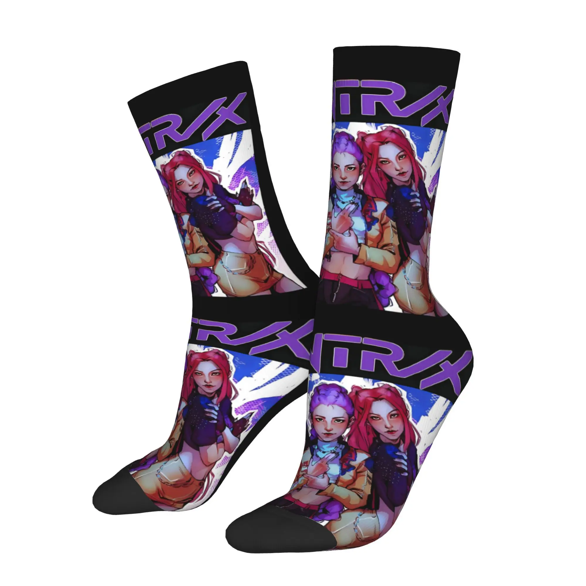 

K POP Huntrx Cartoon KPop Demon Hunters Anime Sock Printed Man Polyester Fashion