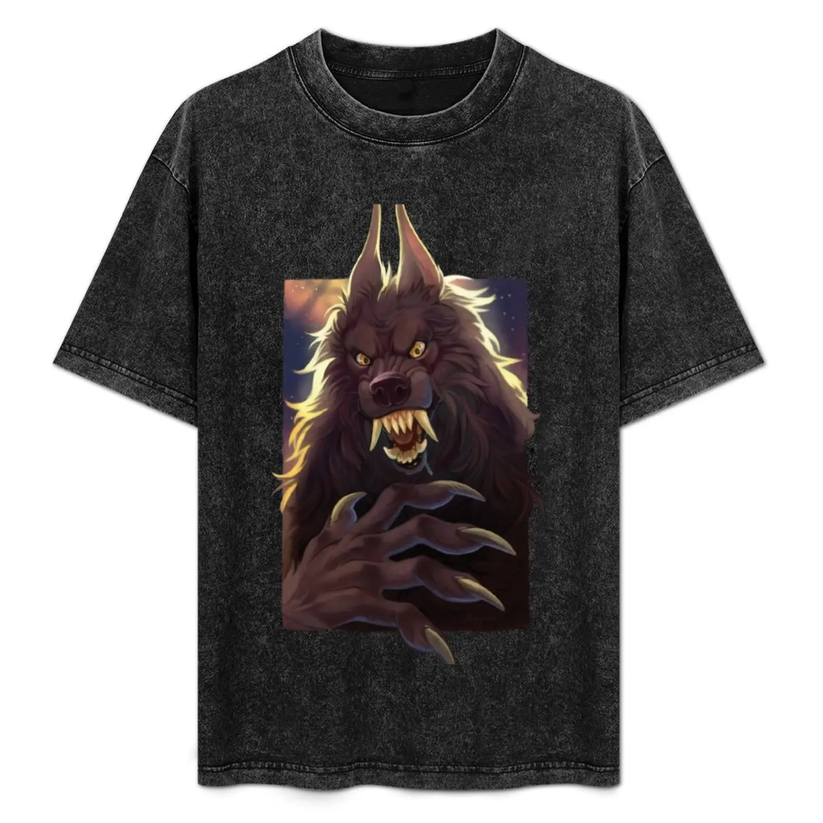 

Black Werewolf - Dark Background T-Shirt Sport Basic Moisture Wicking Tee