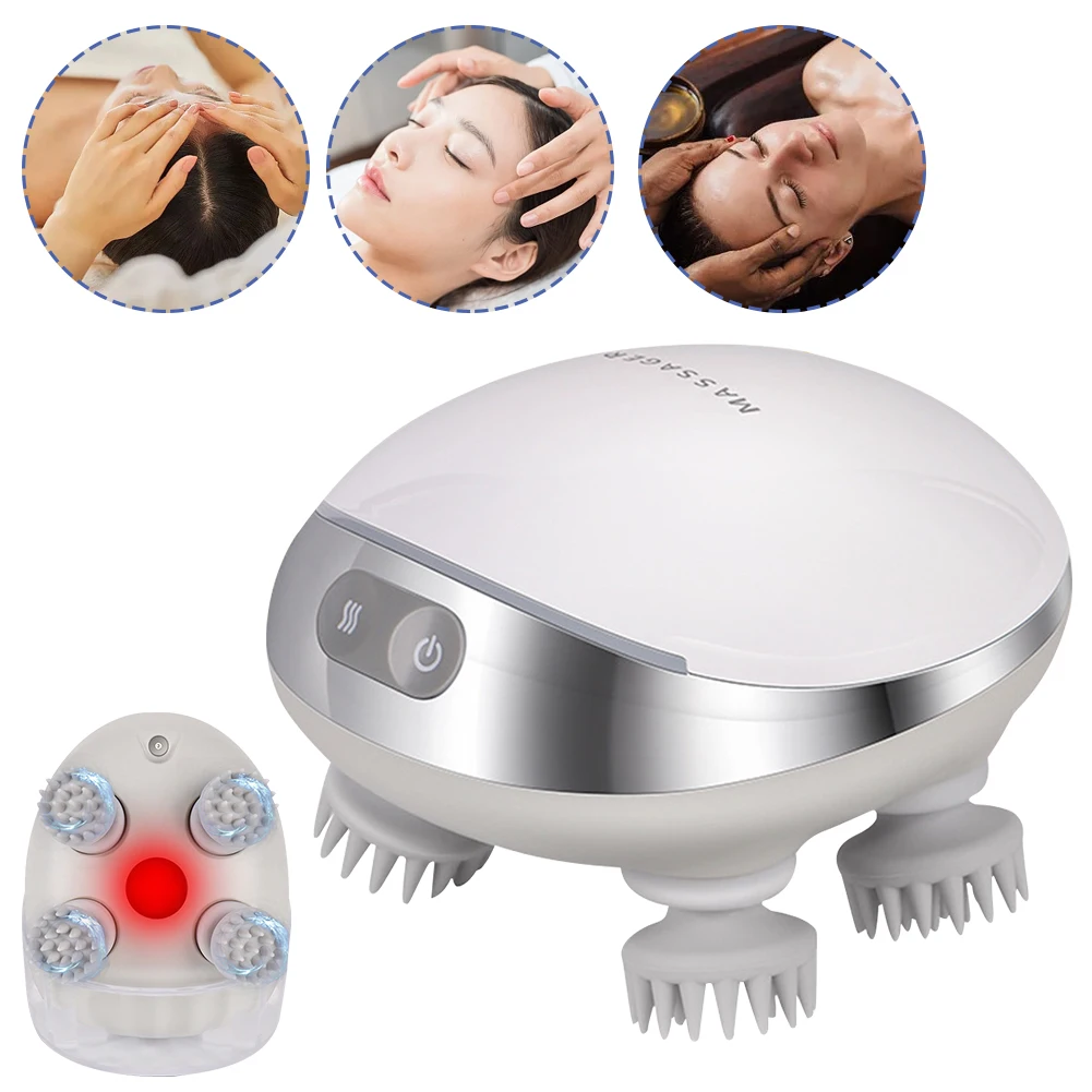 Intelligent Scalp Massager USB Charging Deep Tissue Portable Head Hair Massager Electric Cat Massager Kneading Vibrating Device