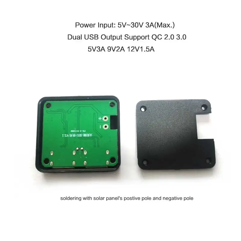 Zmodernizowany kontroler słoneczny Panel słoneczny stabilizator napięcia falownik Dual USB QC 2.0 3.0 Port szybkie ładowanie dla DIY ładowarka solarna.