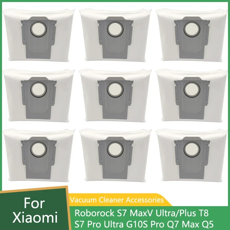 Dust Bag For Xiaomi Roborock S7 MaxV Ultra Plus G10S Pro Q5 Q7 Max T8 Robot Vacuum Cleaner Garbage Bags Replacement Accessories