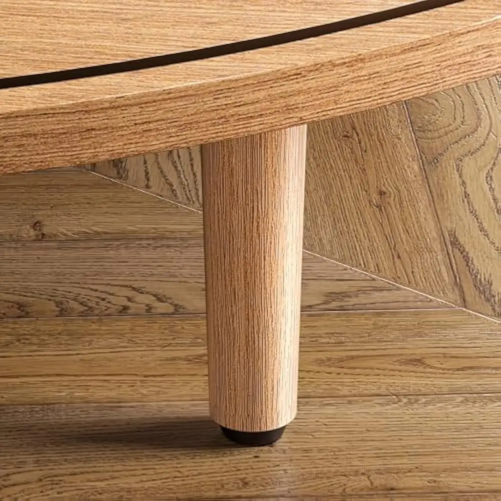 طاولات قهوة مستديرة مقاس 31.5 بوصة مع مساحة تخزين، طاولة طعام حديثة في منتصف القرن مع باب خزانة منزلق لغرفة المعيشة وطاولة صغيرة