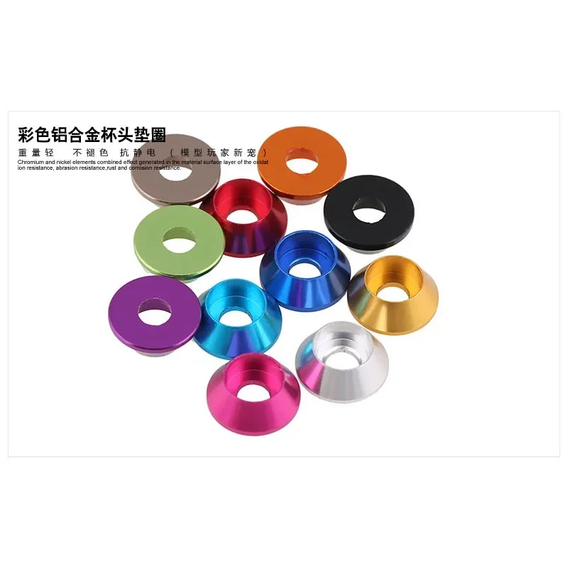 

2/3/5Pcs/lot Cap Head Aluminum Washer M8 Corlorful Aluminum Alloy Cone Gasket Washer For RC Parts Bolt Washer Screw Capv