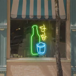 Korean Interior shochu Neon Sign Itaewon Soju LED Neon Neon Lights For Bar Pub Club Restaurant Korea Room INS Wall Decor Lamps