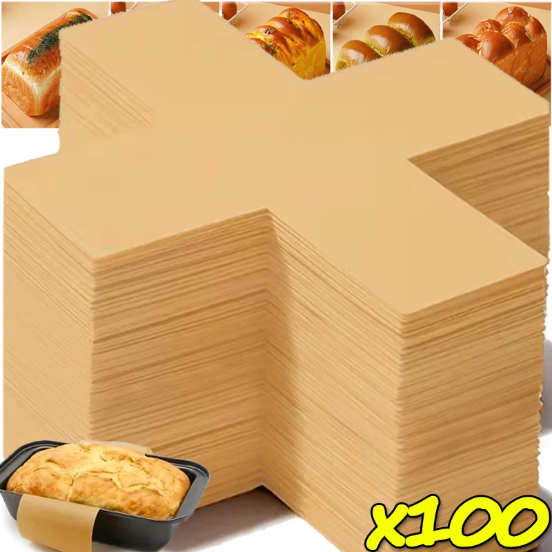 

50/100x Disposable Toast Box Liner Cake Oil Proof Paper Toast Molds Paper Mat Burger Cake Baking Paper Pad Kitchen Baking Supply