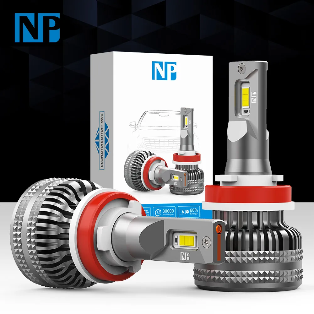 NAOEVO Fog Lights Super Bright LED H11 H3 100W 12000LM 6500K 9005 HB3 9006 HB4 H13 5202 880 Canbus Mini Size Car Headlight Bulb